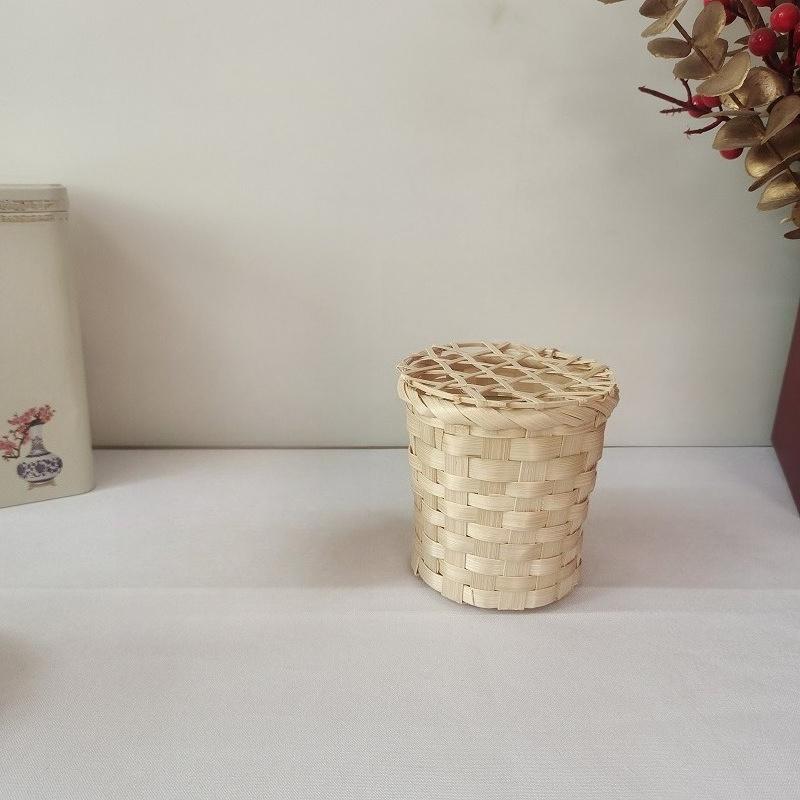 1 Pieza Cesta Mini de Bambú Tejida a Mano Caja de Regalo Caja de Almacenamiento, Regalo de Halloween Regalo de Navidad