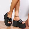 Fashion Women's wedge sandals, luxury slippers, gothic style, fashionable, new arrivals for summer 2025
