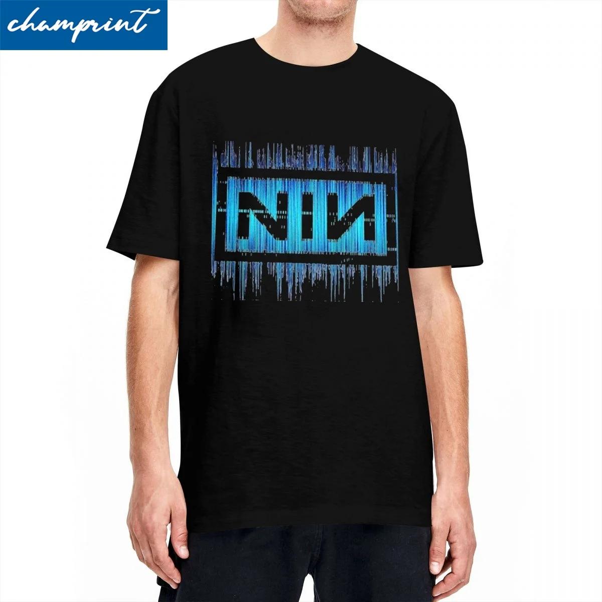 Харадзюку футболка Nine Inch Nails мужская с круглым вырезом с коротким рукавом одежда NIN музыкальная группа хлопок летние топы футболки S чёрный