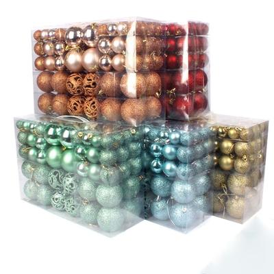 100PCS High-quality Plastic Christmas Ball Set 20 Colors 8cm Christmas Tree Balls Suspensable Xmas Baubles Scene Supplies