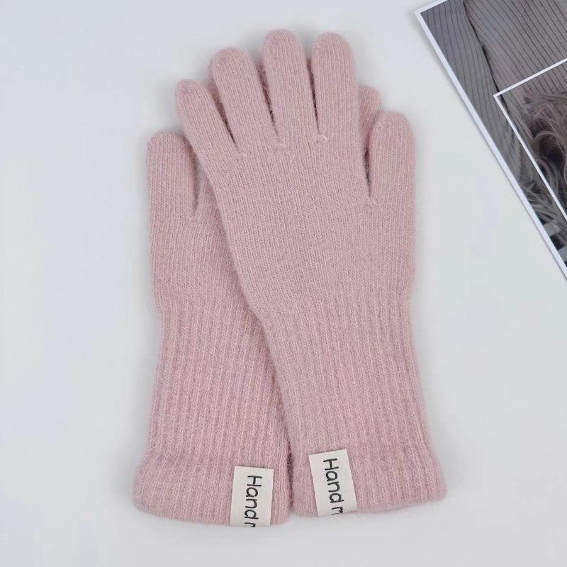 

В язані рукавички Тепло- та холодостійкі для осені та зими Універсальні Вітрозахисні для їзди рожевий