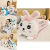 Adorable Rabbit Plush Long Pillow Soft Toy Ideal Gift For Girls In Pink And Blue Colors