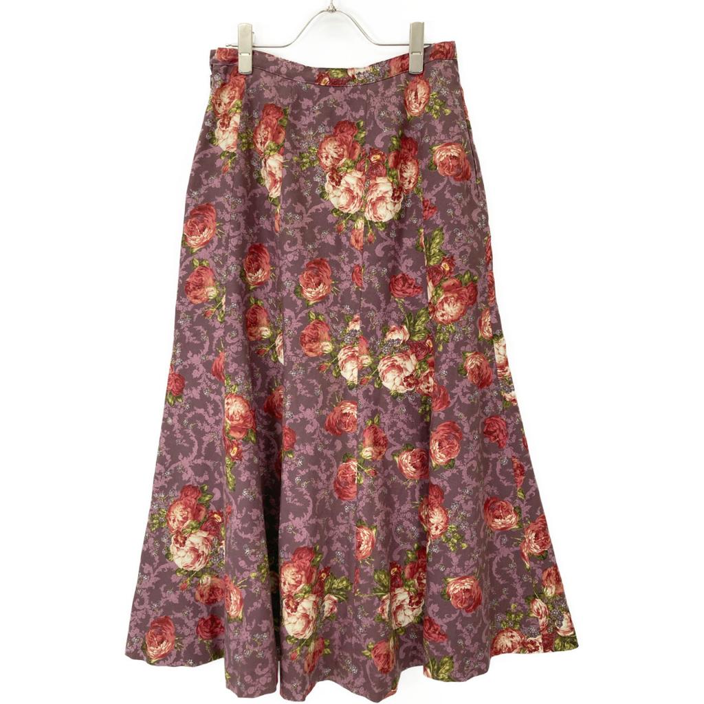 INGEBORG P0206FS06 Purple Floral Skirt Skirt L purpleUsed