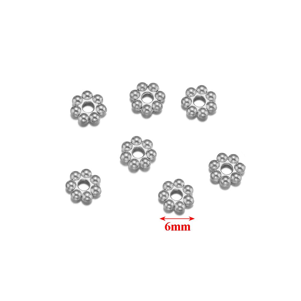 50pcs Stainless Steel Gold color Daisy Spacer Beads Mini Snowflake Spacer Charms DIY Bracelet Necklace Jewelry Making Supplies