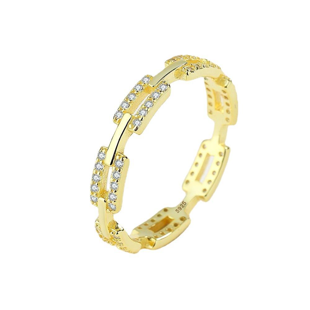 

POMOiii Нишевая цепочка INS из стерлингового серебра S925 с кольцом с бриллиантовым покрытием