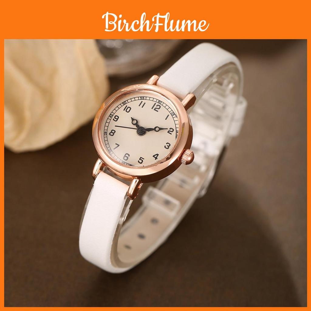 Minimalist Quartz Watch For Women With Leather Strap And Round Dial For Casual Daily Wear