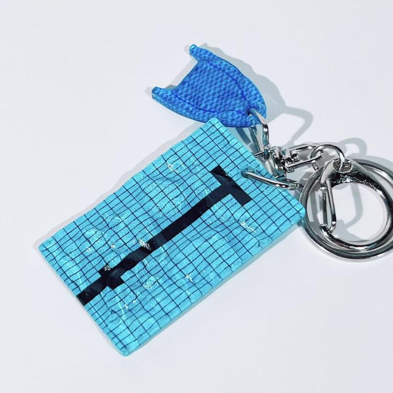 1 st Simmössa Bilnyckelring Kreativ Simbassäng Vågformad Nyckelring Dekoration Väskhänge Simmarens Gåva