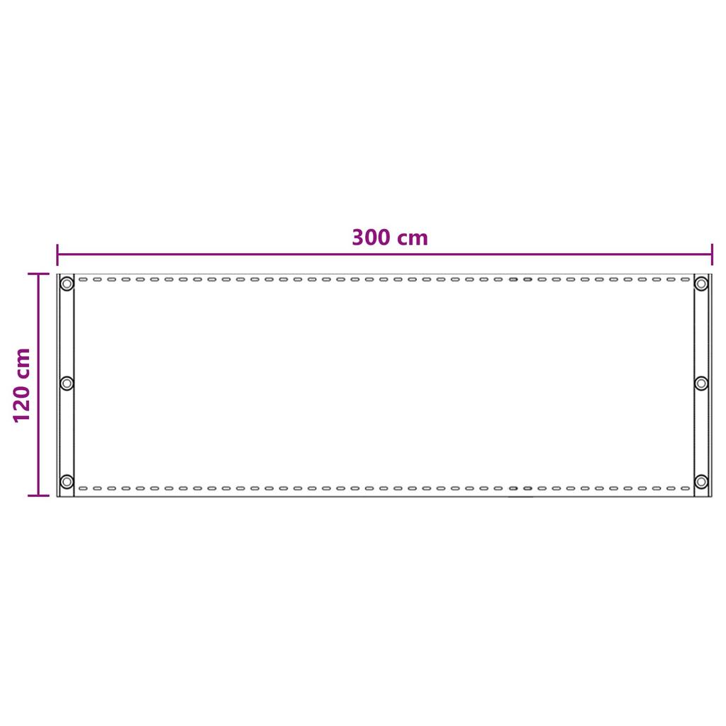 Balcony Privacy Screen Sand 120 X 300 Cm HDPE and Aluminum