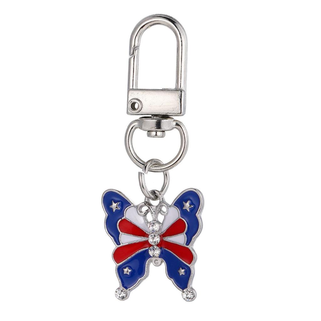 USA Independence Day Star & Flag Keychain Pendant