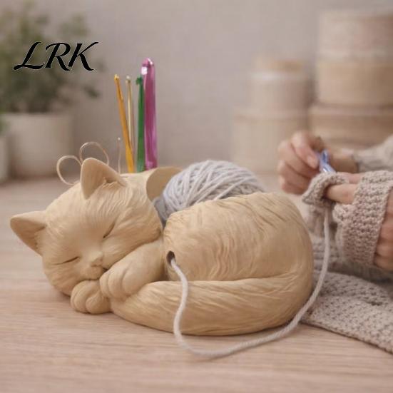 Cat Yarn Bowl for Crocheting And Knitting, Cute Holder Crochet Organizer, Stylish Minimalist Lovers Knitters