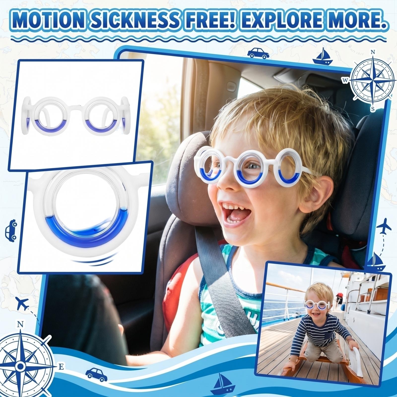 

-dizziness Glasses - Suitable For Cars, Ships, And Travel, Effectively Relieves Dizziness And Nausea, Suitable For Adults And Children. One Size