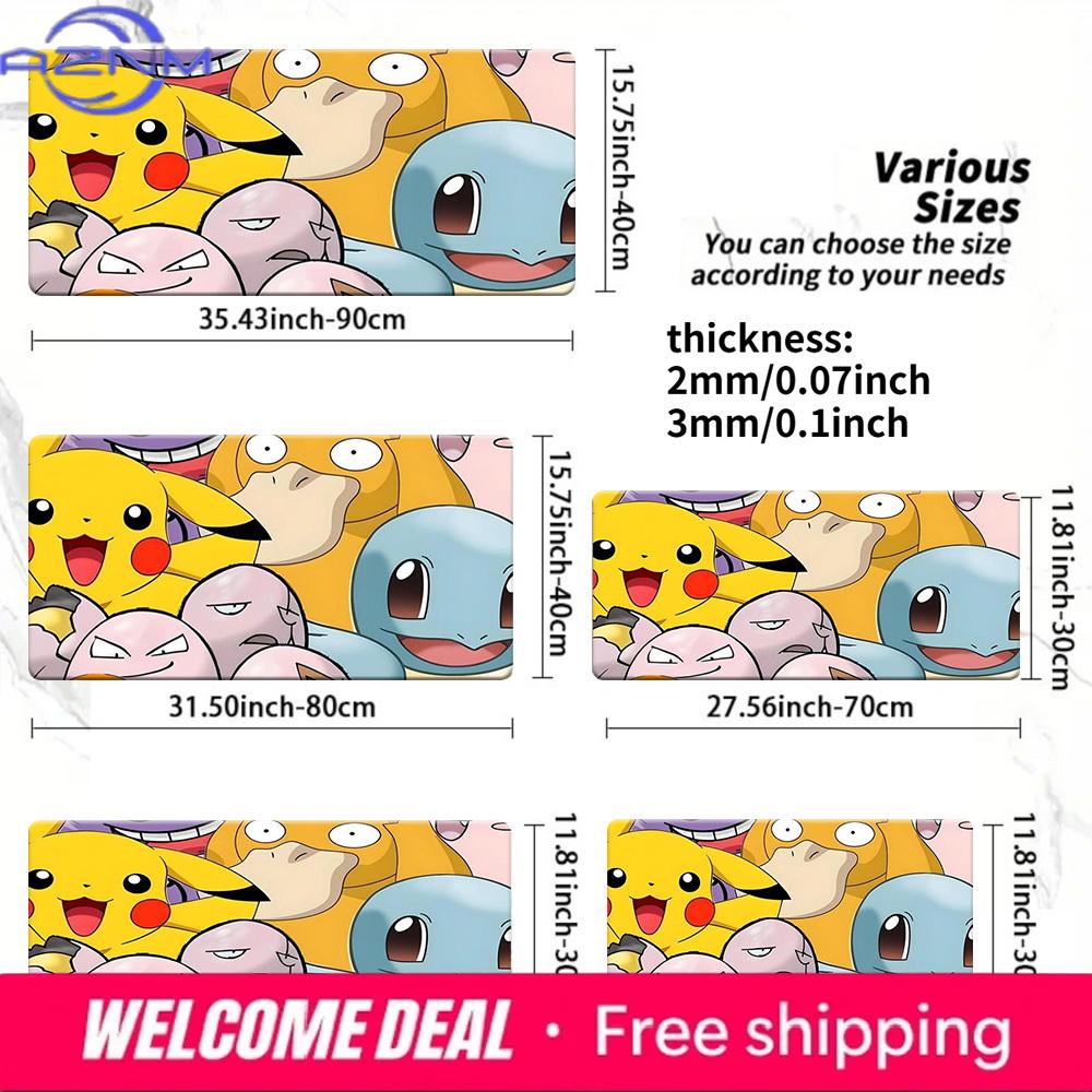 Pokemon Characters Collage NonSlip Washable Gaming Desk Mat 30x80x0.2cm