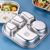 Compartment Stainless Steel Food Plates Functional Stainless Steel Divided Plates Practical Meals Arrangement Container