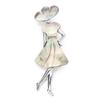 85x30mm Trendy Natural Shell Brooch Pin Pendant Metal Girl Model For Lady Women Party Charm Necklace Jewelry Finding Ornament