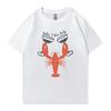 Heißer Verkauf Hummer und Weinglas Grafikdruck Kurzarm T-Shirt Sommer Oberteil Unisex Oversized Unisex T-Shirt