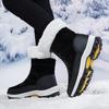 Women's Winter Leather Boots Women Winter Shoes Keep Warm Non-slip Black Snow Boots Ladies Lace-up  White Boots