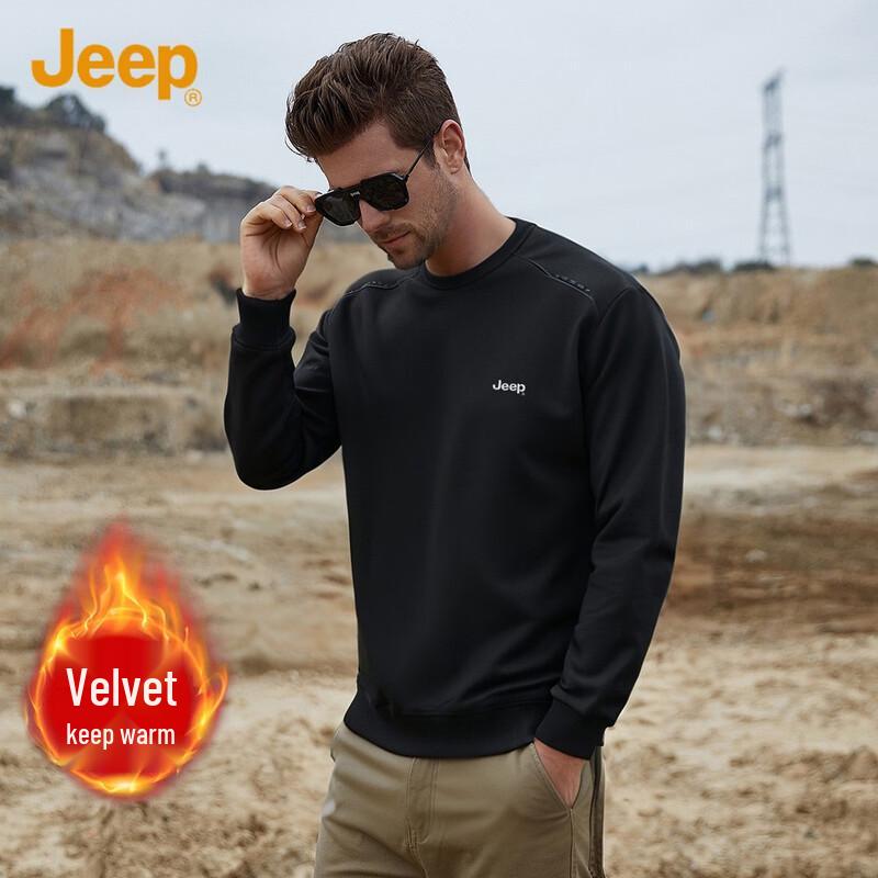 

JEEP Men s Thickened Warm Round Neck Sweatshirt 3XL