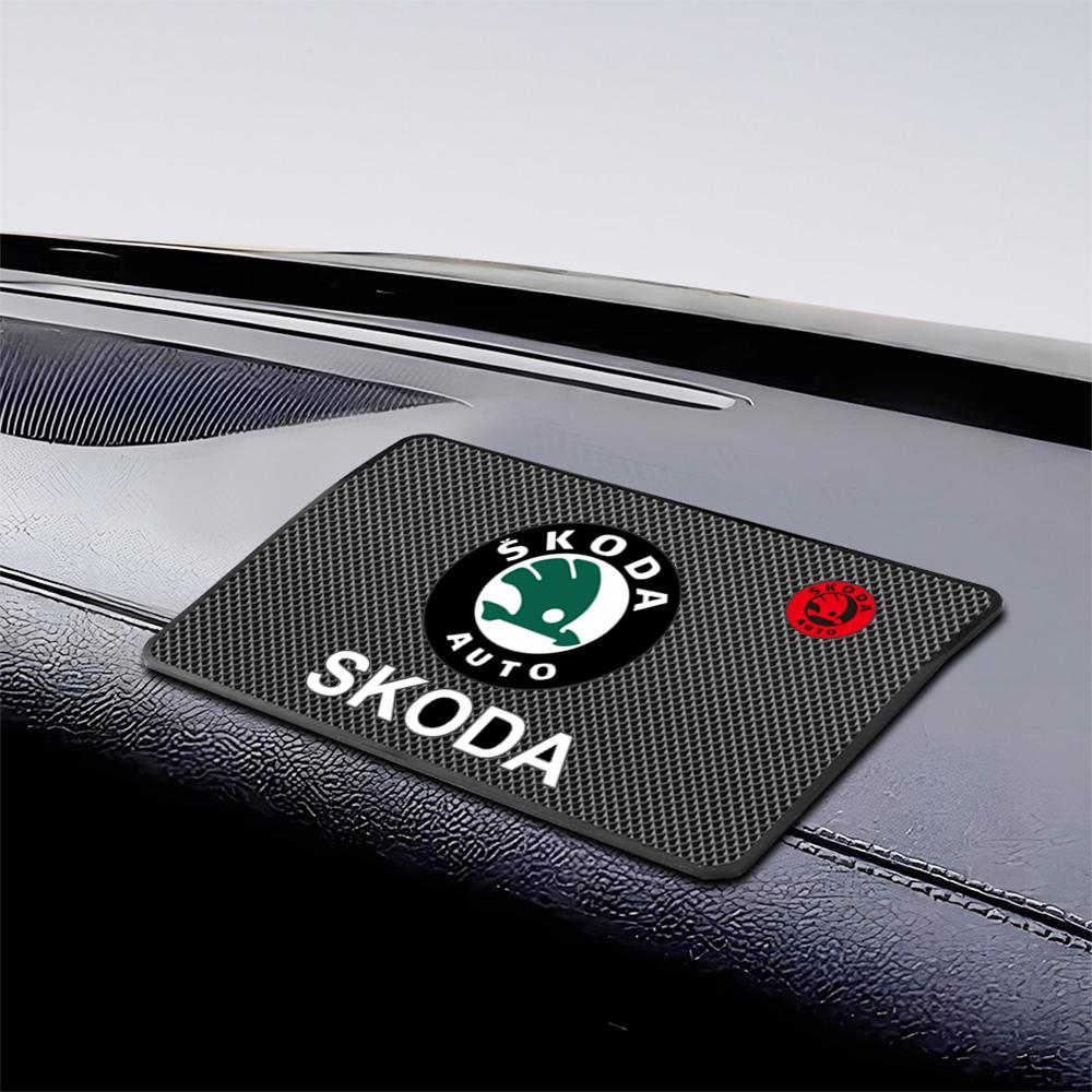 Car Anti-Slip Grip Pad Storage Mat Dashboard Phone Holder Accessory For Skoda Kodiaq Fabia Kamiq Karoq Octavia A5 A7 Rapid Scala xknp33
