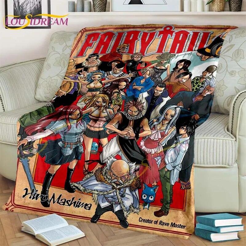 Fairy Tail Blanket Anime Blanket Natsu Blanket 3D Cartoon Covered Blanket Flannel for Bedding Children Room Decor Warm Blanket