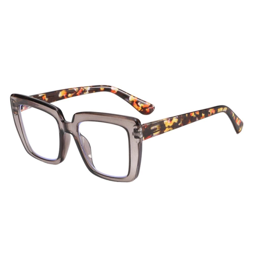 

Blue Ray Blocking Anti-Blue Light Reading Glasses Large Frame Spring Leg Hyperopia Glasses Vintage Eye Protection Elegant Strength 400 серый