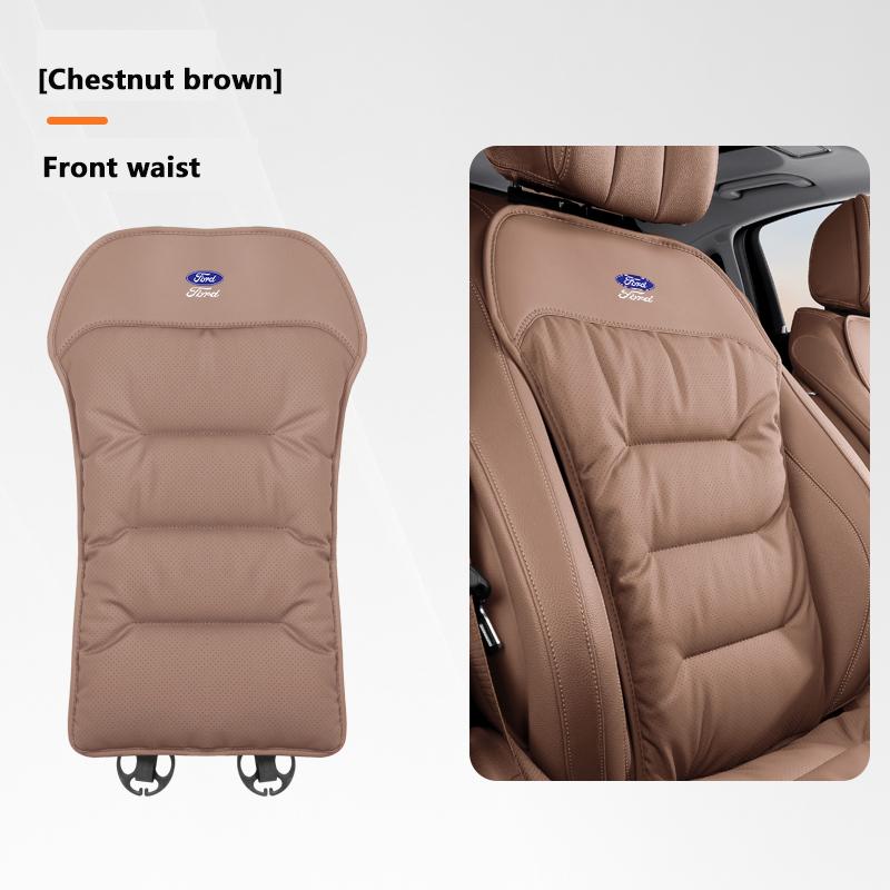 Aksamitna Poduszka Zimowa Pokrowiec na Oparcie Siedzenia ze Skóry Nappa do Samochodu Ford Mondeo Focus Fiesta Kuga MK3 Mustang F-150 C-Max