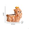 Dog Figurine Desktop Ornament Flower Pot Resin Cute Creative Decorative Statue Plant for Bedroom