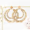 Earrings, Personalized Exaggerated Earrings, Letter Bamboo Earrings, Gold Round Earrings.