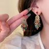 Diamond Flower Crystal Fringed Earrings Fashion Temperament Earrings Ethnic Style Earrings Wholesale Women