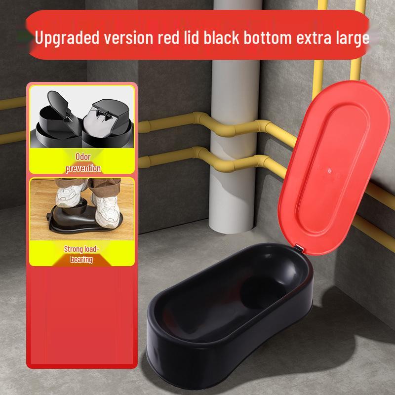 Temporary Plastic Sit-Down Squat Toilet for Construction and Renovation Sites