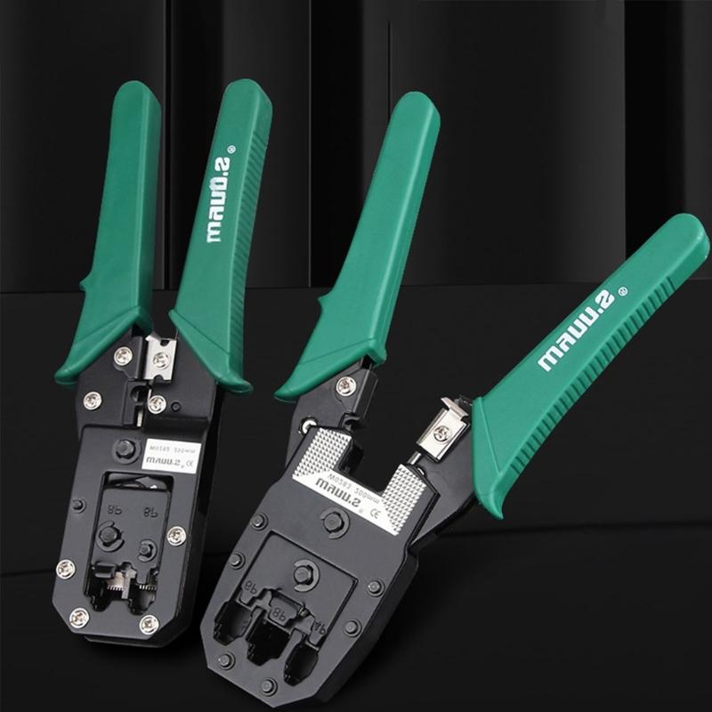 Ergonomic Cable Crimping Plier s Thickened Head NetworkCable Crimping Tool Non slip Handle andSharp Wire Stripper