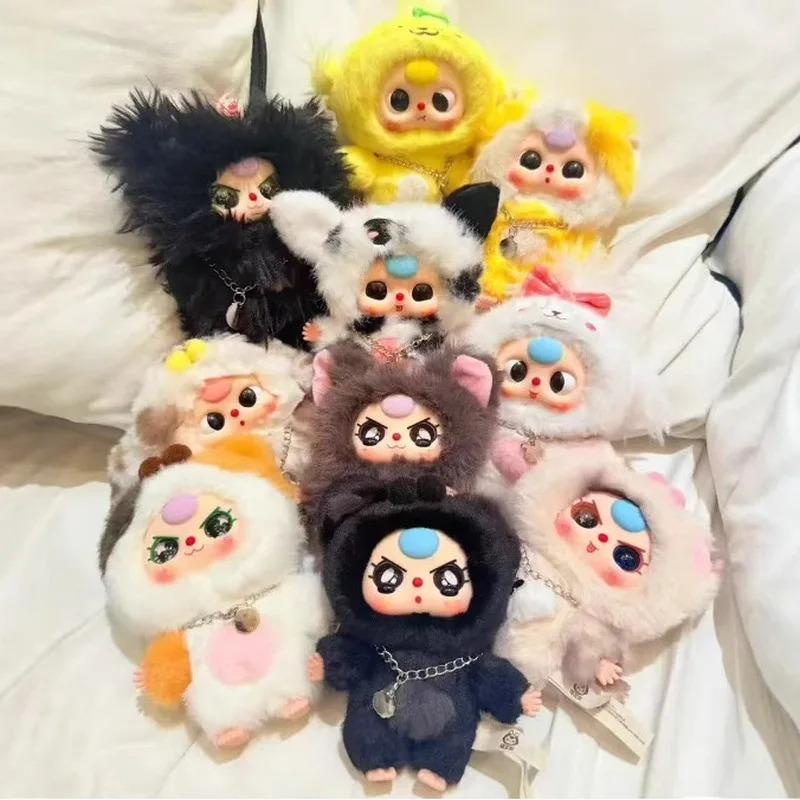 2025 Nou Bebeluș Trei Pisică Drăguță Creativă Câine Pluș Pandantiv Jucărie Pentru Seria Trendy Blind Box Decorațiuni Cadouri