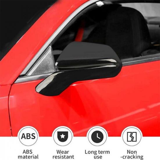 For 2016- Chevy Camaro Gloss Black Side Mirror Covers Add-On W/o TSH ,