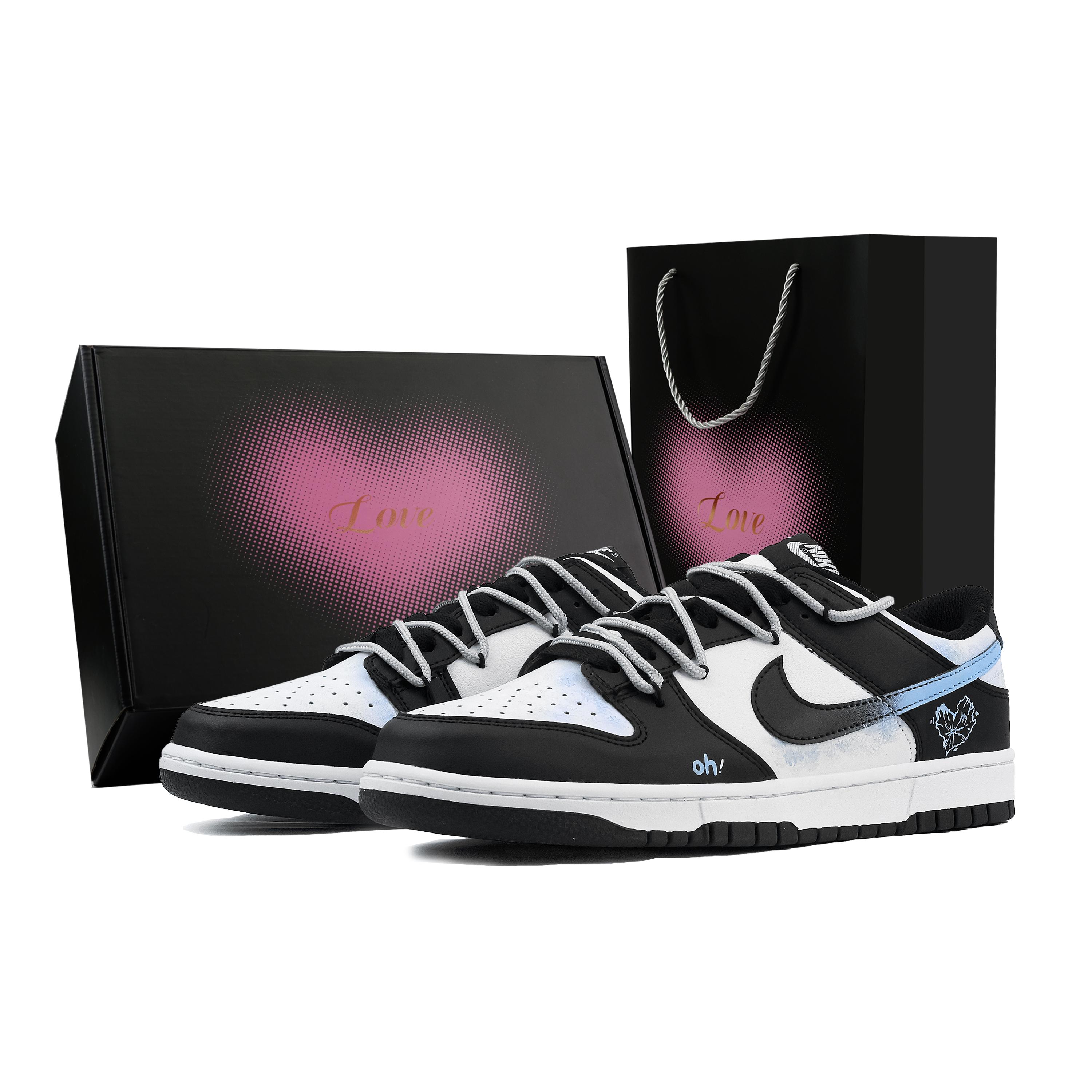 

Nike Dunk Ink Blue Heart Box Abrasion Resistant Low top Skateboard Shoes Unisex Black Blue HF5441-100(Team773-1-) 42.5
