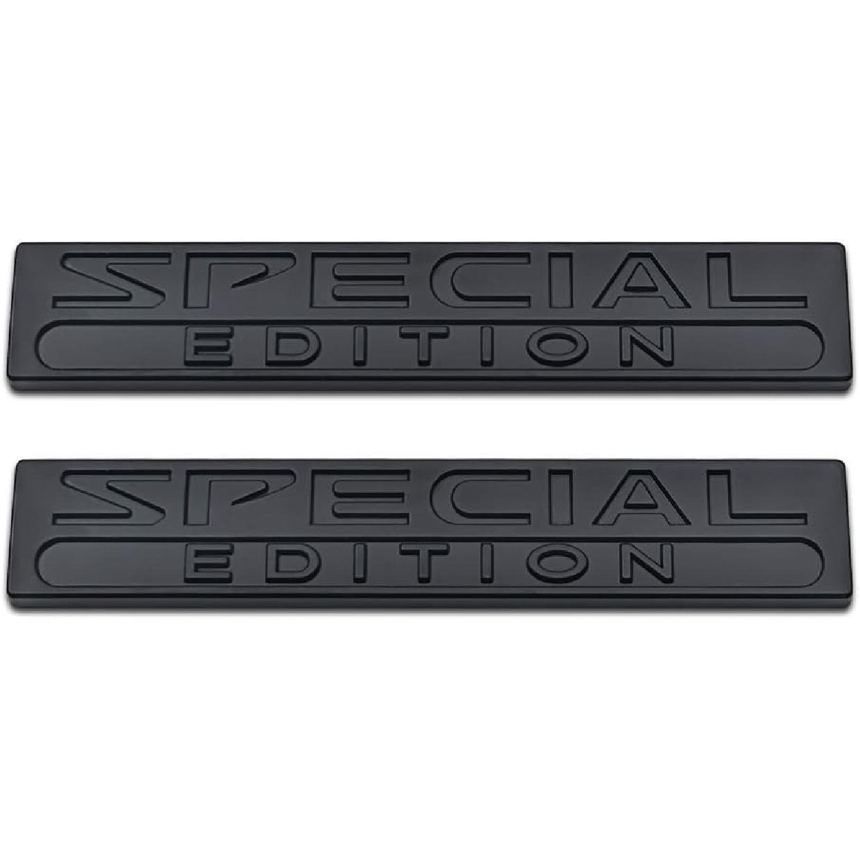 2Pcs Chrome Metal Car Special Edition Logo Rear Trunk Sport Emblem Racing SUV Coupe Sticker 3D Decal (Black) чёрный