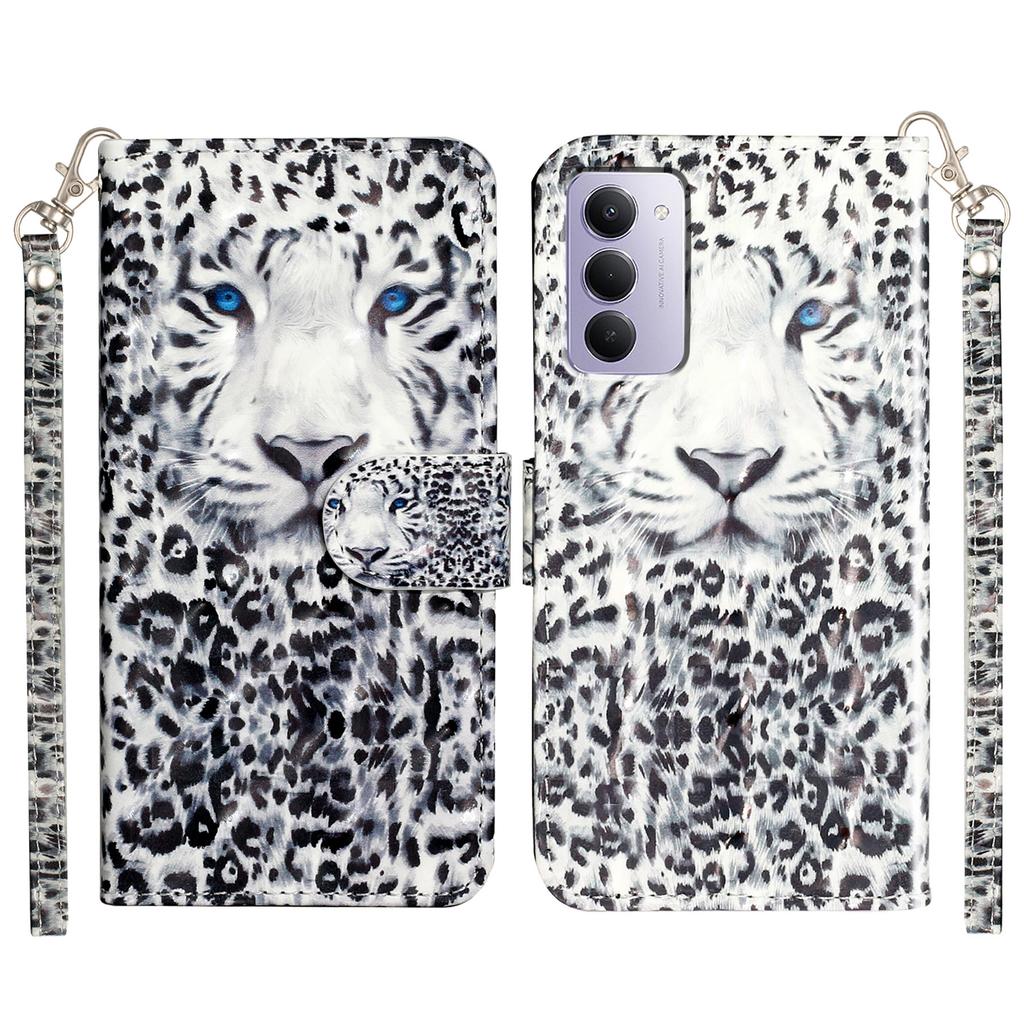 Para Xiaomi Redmi 15 5G (eu) (171mm)/Xiaomi Redmi 15 4G (eu) (171mm) Capa Carteira de Couro com Padrão 3D Estampado para Celular com Alça