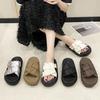 Stepping On Shit Feels Cool Slippers Women's Summer Wear 2025 New Thick-soled Leisure Internet Celebrities Super Fire Pregnant Women Beach Sandals
