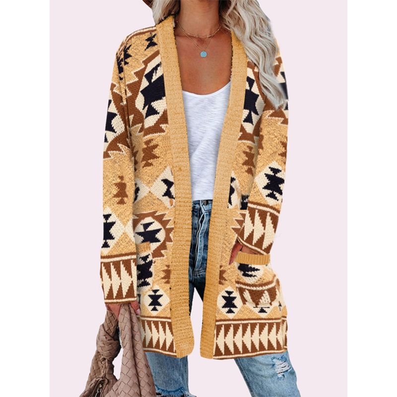 Fall and Winter New Arrival Long Sleeves Knitting Sweater Women 2024 European and American All-Matching Fashion Mid-Length Sweater Cardigan Coat Women