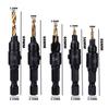 5Pcs 1/4'' Hex Shank Countersink Drill Bit Set HSS Woodworking Pilot Screw Holes