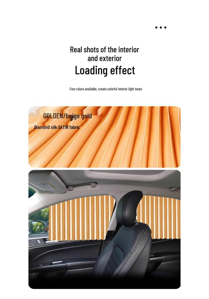 Magnetic Sunshade Privacy Curtains for Small Cars - Sliding Rail Type