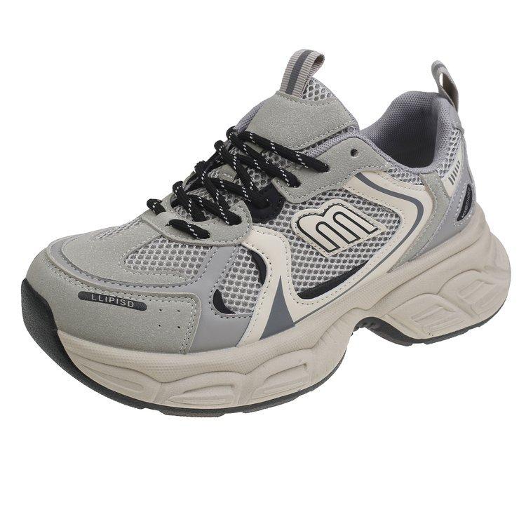 

[youshilai] thick-soled dad shoes women s 2025 spring versatile height-increasing mesh breathable casual sports shoes 40