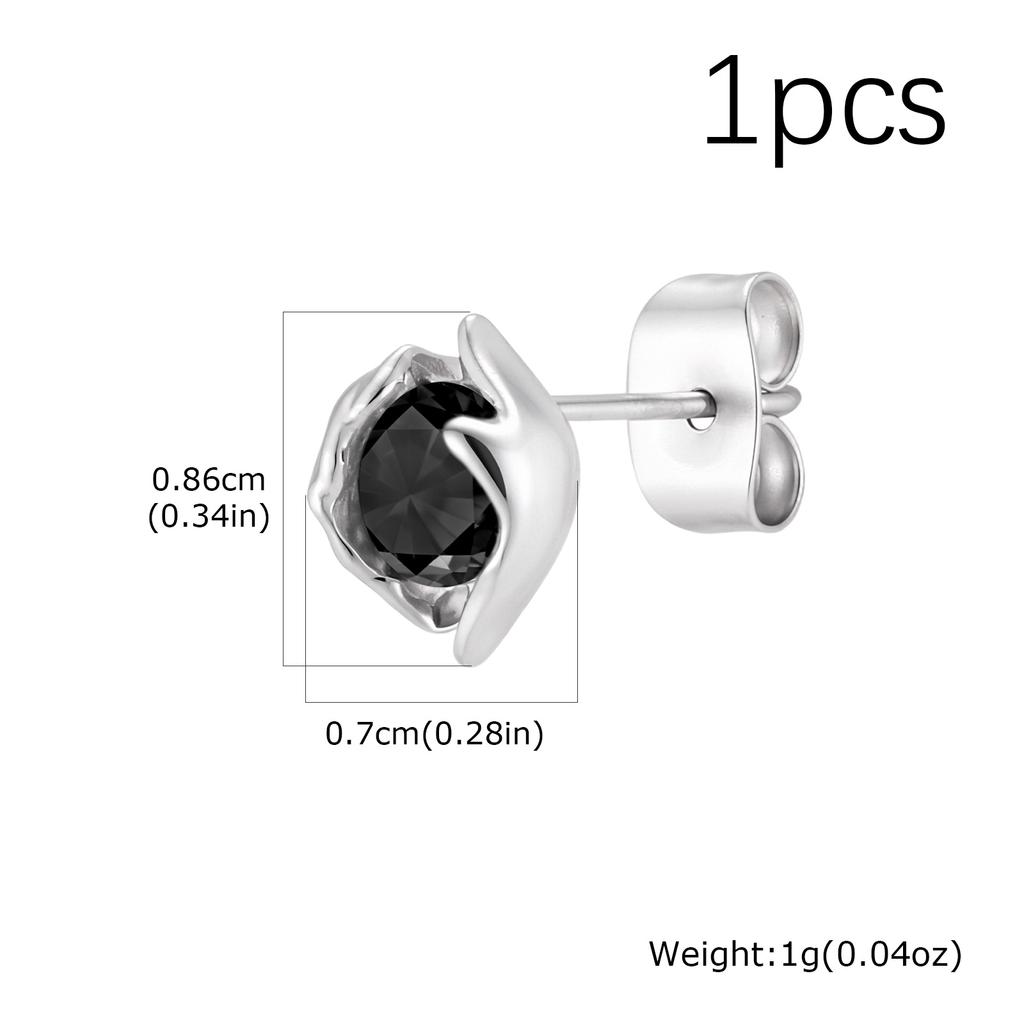 Geometric Small Stud Earrings for Men, Hypoallergenic Metal Zircon Earrings, Hip-hop Rock Piercing Jewelry Gifts