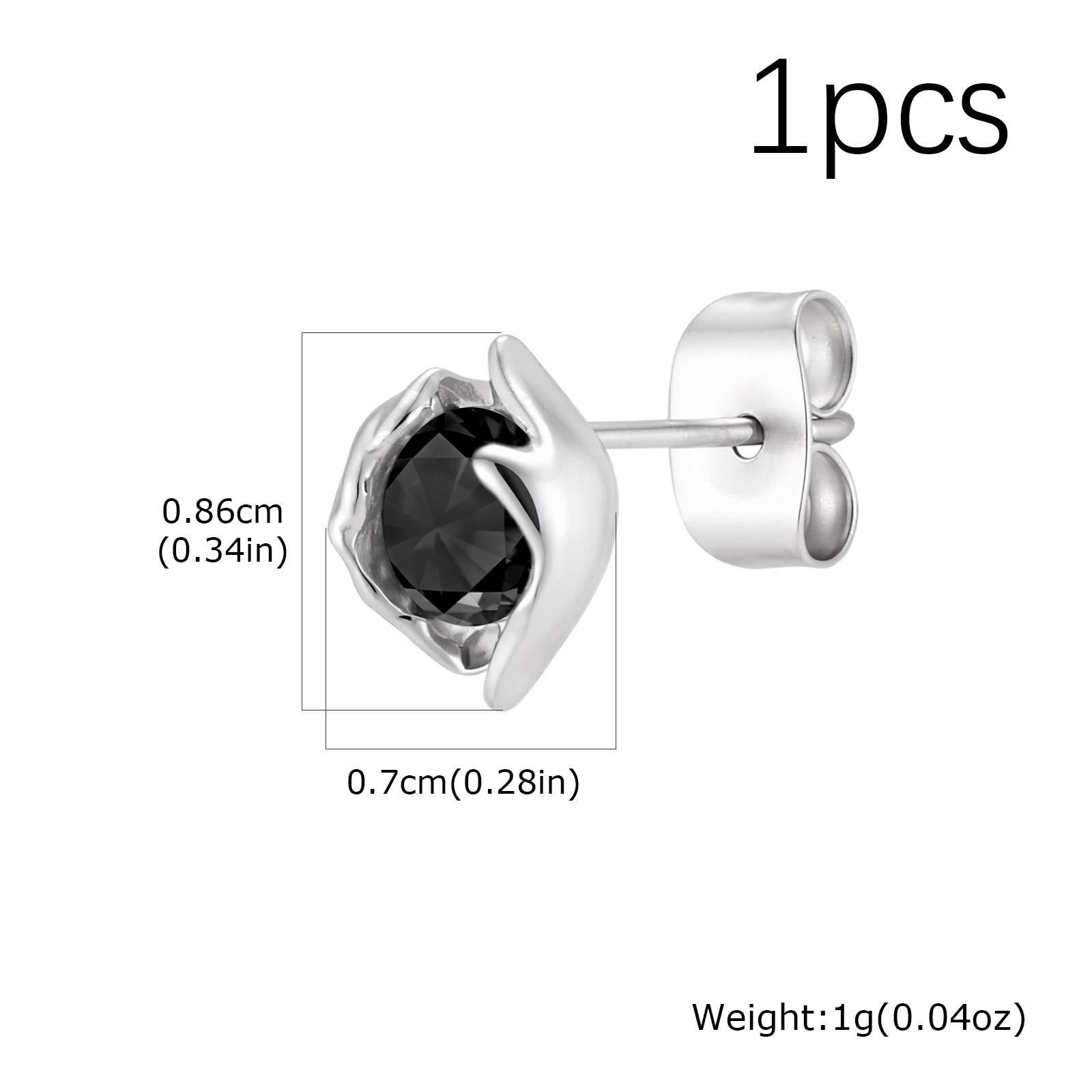 Hiphop Crystal Zircon Stud Earrings for Men Boys,Minimalist CZ Small Metal Stud Earrings with Butterfly Ear Backs