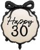 Balon Foliowy Happy 30 Urodziny Czarna Kokarda Trzydziestka Party 47X53Cm