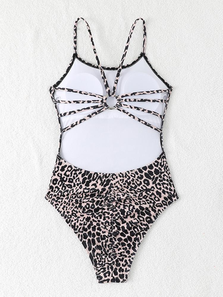 Sexy Leopard Women's Swimsuit One Piece Swimwear 2026 Bathing Suits Woman  Bandeau High Leg Bodysuit Female Beachwear Monokini