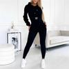 Brown Cropped Hoodie and Joggers Set for Women