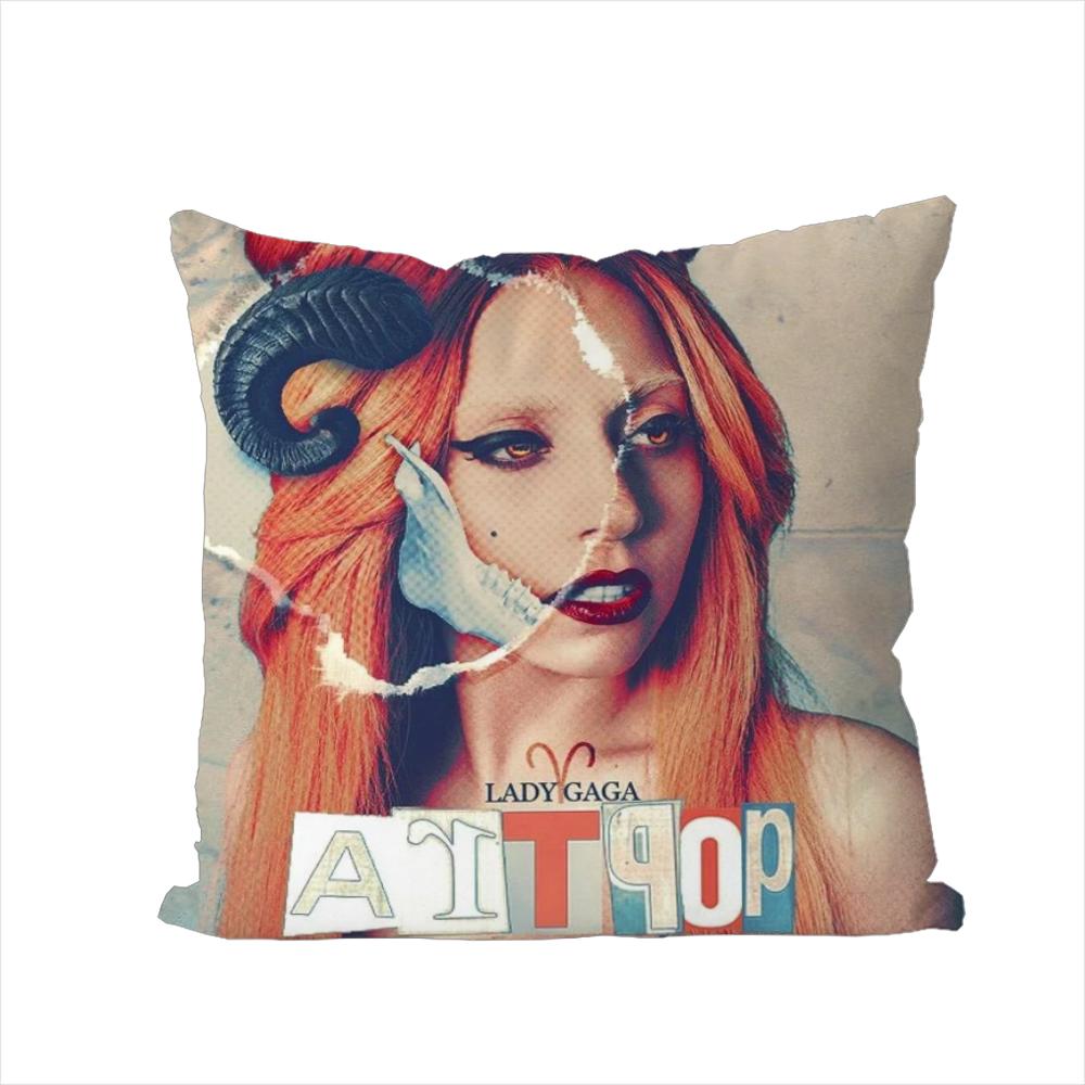 Singer Lady Gaga Pillow Case For Car Sofa Decorative Home Doublesided Print Plush Square Throw Pillow Cushion Cover