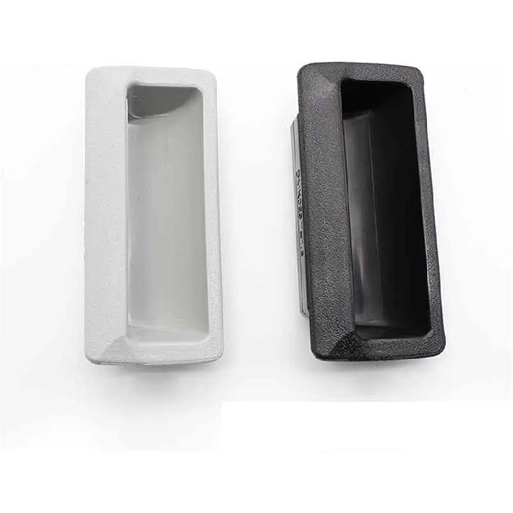 Large Plastic Concealed Handle Iron Concealed Handle Filing Cabinet Door Handle Steel Cabinet Door Locker Handle 1Pcs(Black T 2.0MM)