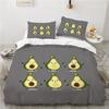 Funny Avocado Single Duvet Cover Set, Soft Microfiber Reversible Quilt Cover With Zipper, Avocado Bedding Set With 2 Pillowcases