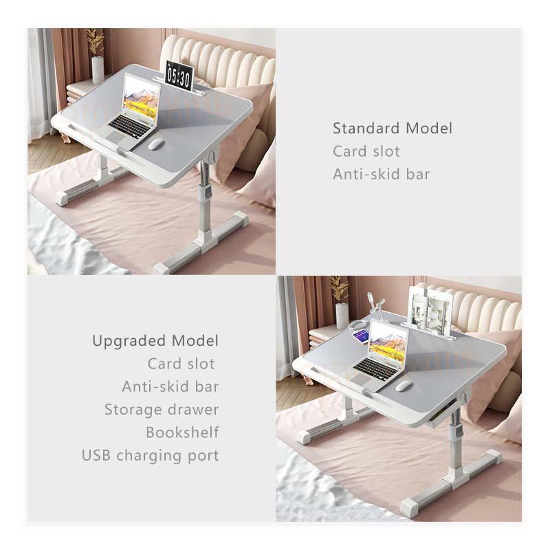 Household Portable Laptop Desk Bedside Adjustable Notebook Stand Grey Foldable Lift Small Table