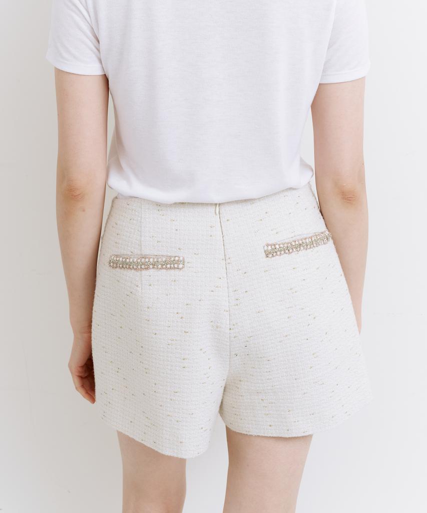 Lapineatteullie Classic Tweed Skirt Pants Ivory